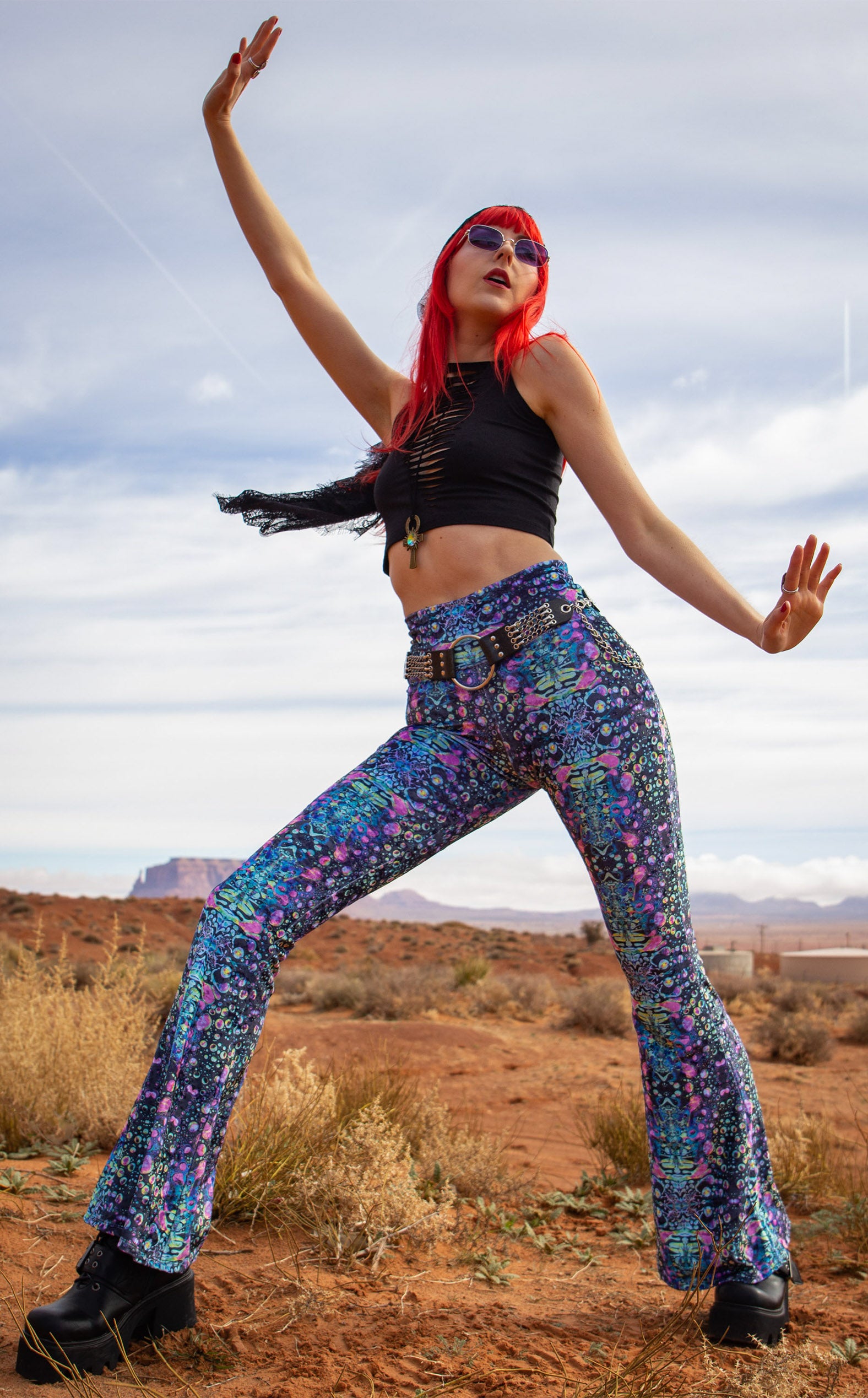 Cyan Liquid Light VELVET Slim Bells Warrior Within Designs - Main Image