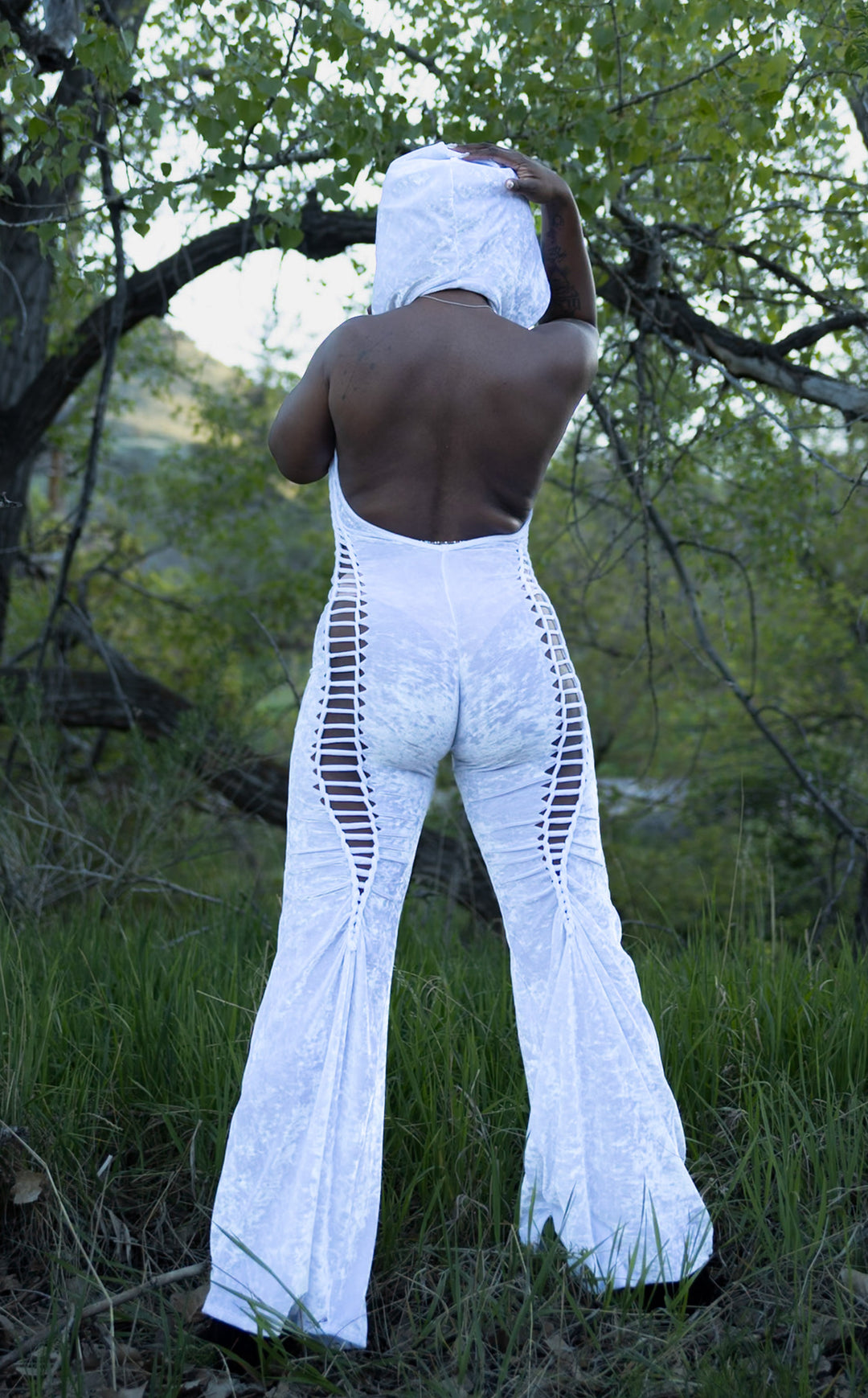 Snip Tease - White Velvet Mystique Onesie - Limited Edition