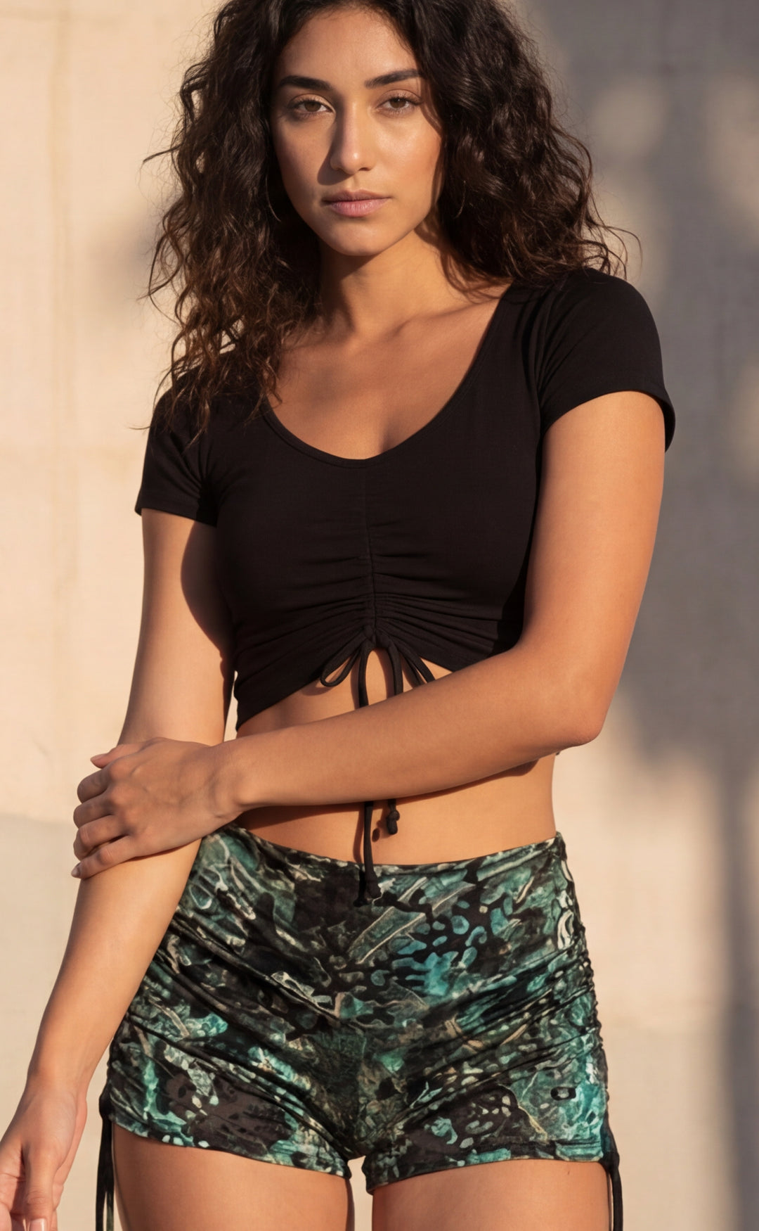 Emerald Paisley Velvet Cowgirl Shorts