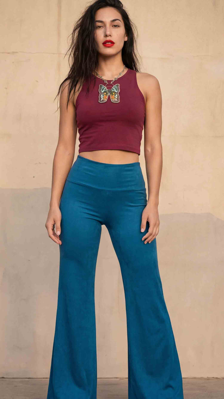 Teal Vegan Suede Big Bells