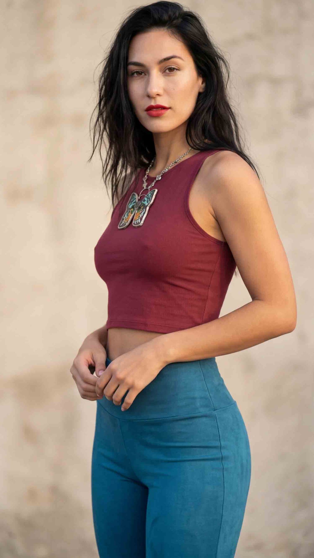 Teal Vegan Suede Big Bells