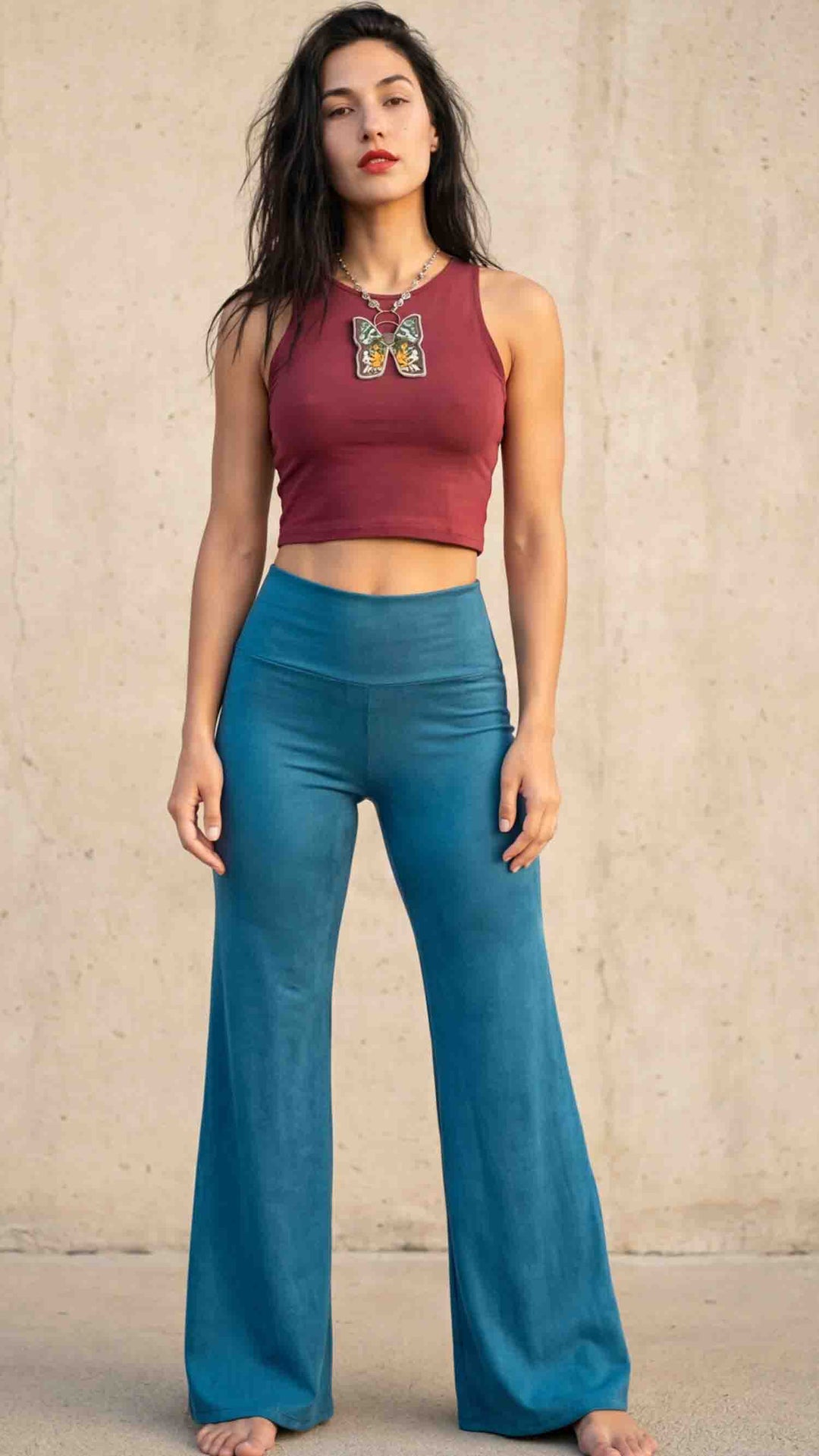 Teal Vegan Suede Big Bells