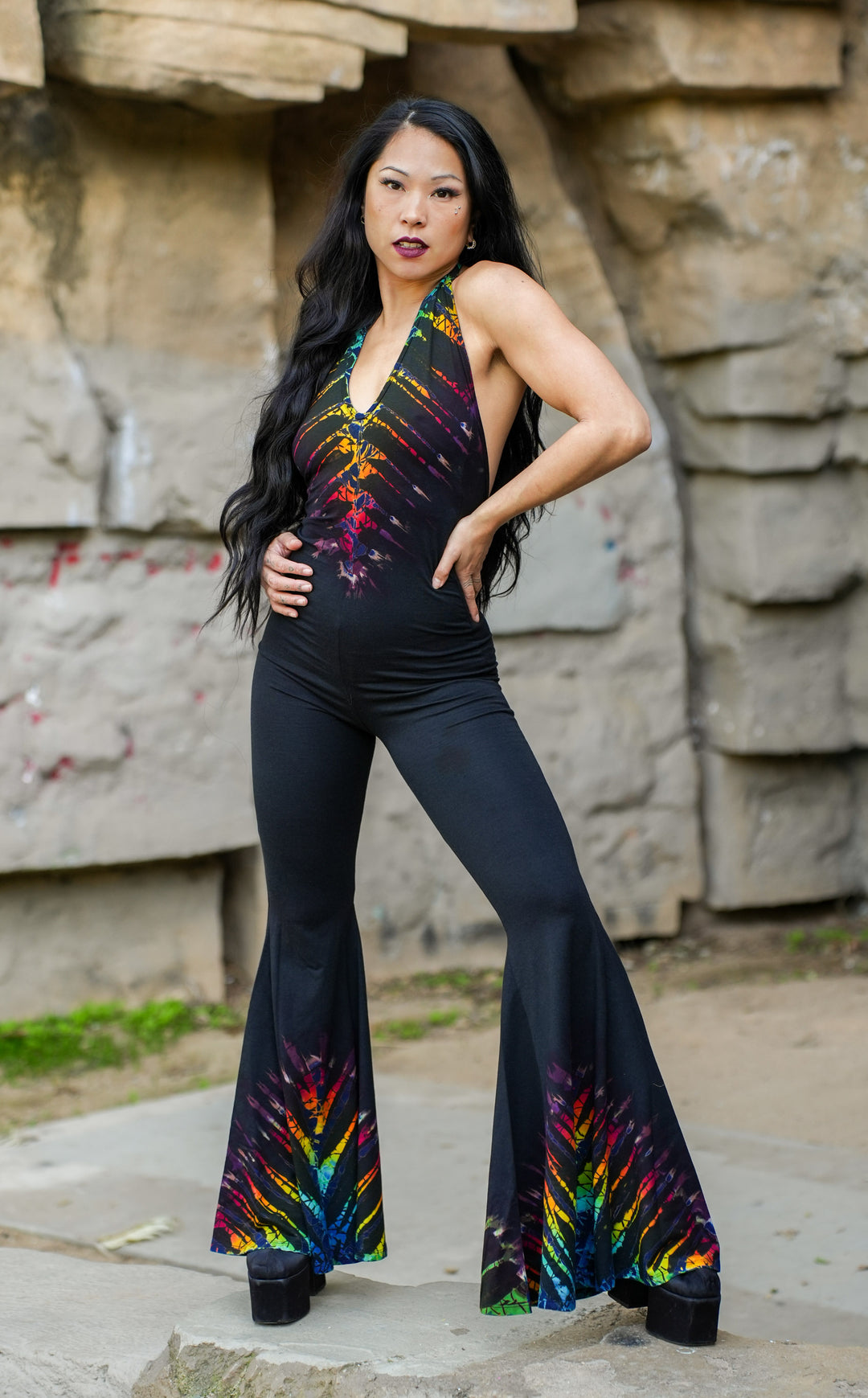 Rainbow Bones Tie Dye Liberty Super Bell Onesie