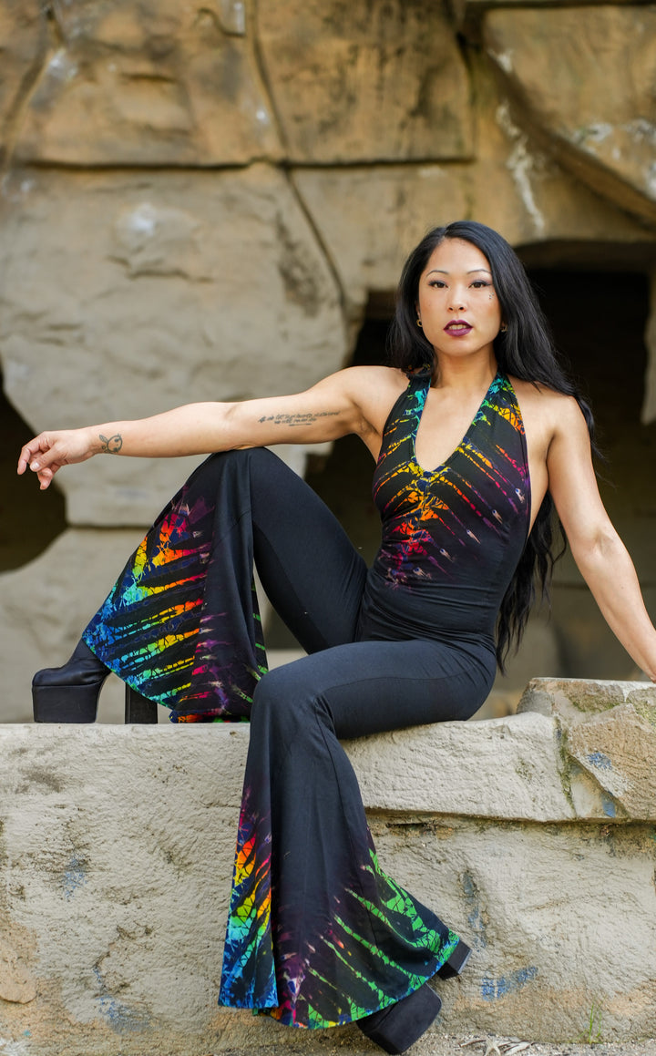 Rainbow Bones Tie Dye Liberty Super Bell Onesie