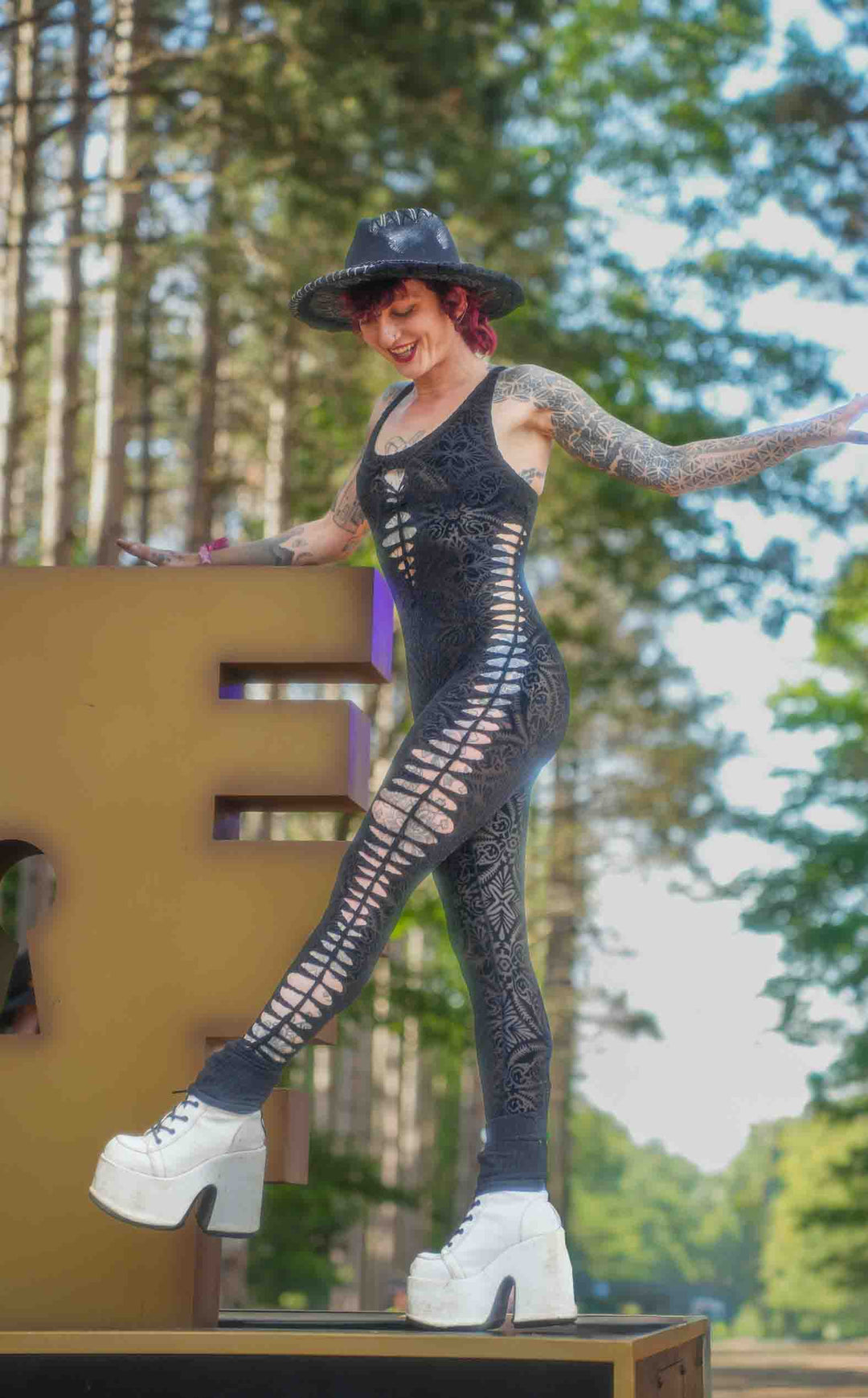 Black Burnout Panther Ladyhawke Onesie x Sniptease