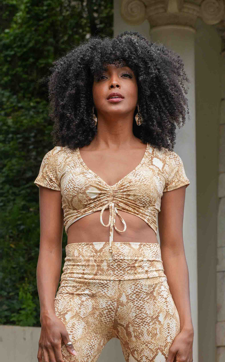 Caramel Snake Cinch Top