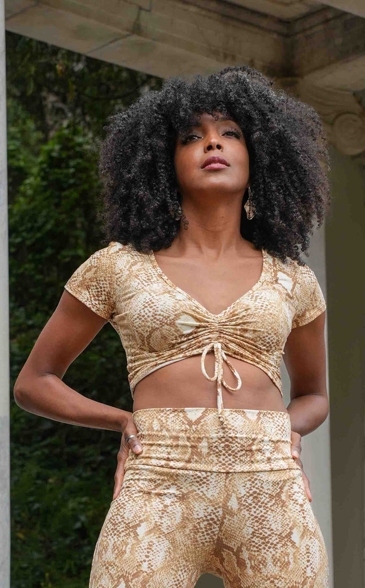 Caramel Snake Cinch Top