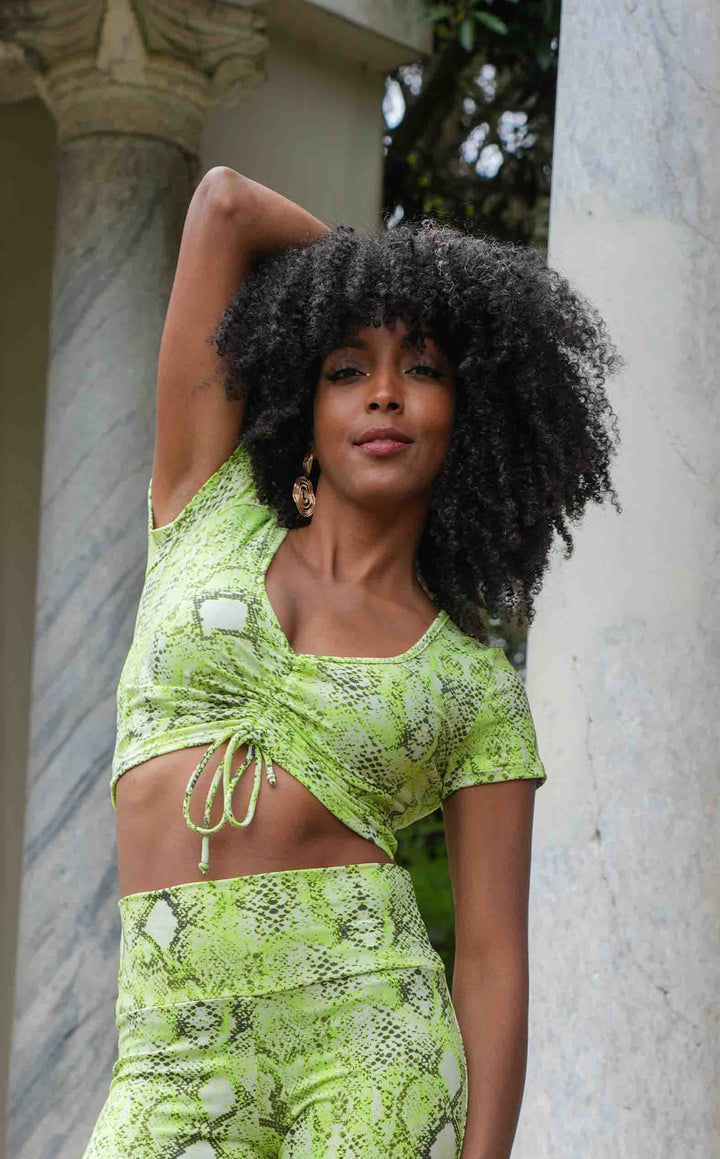 Lime Snake Cinch Top