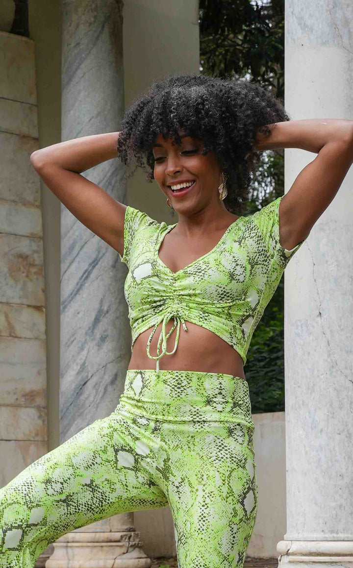 Lime Snake Cinch Top