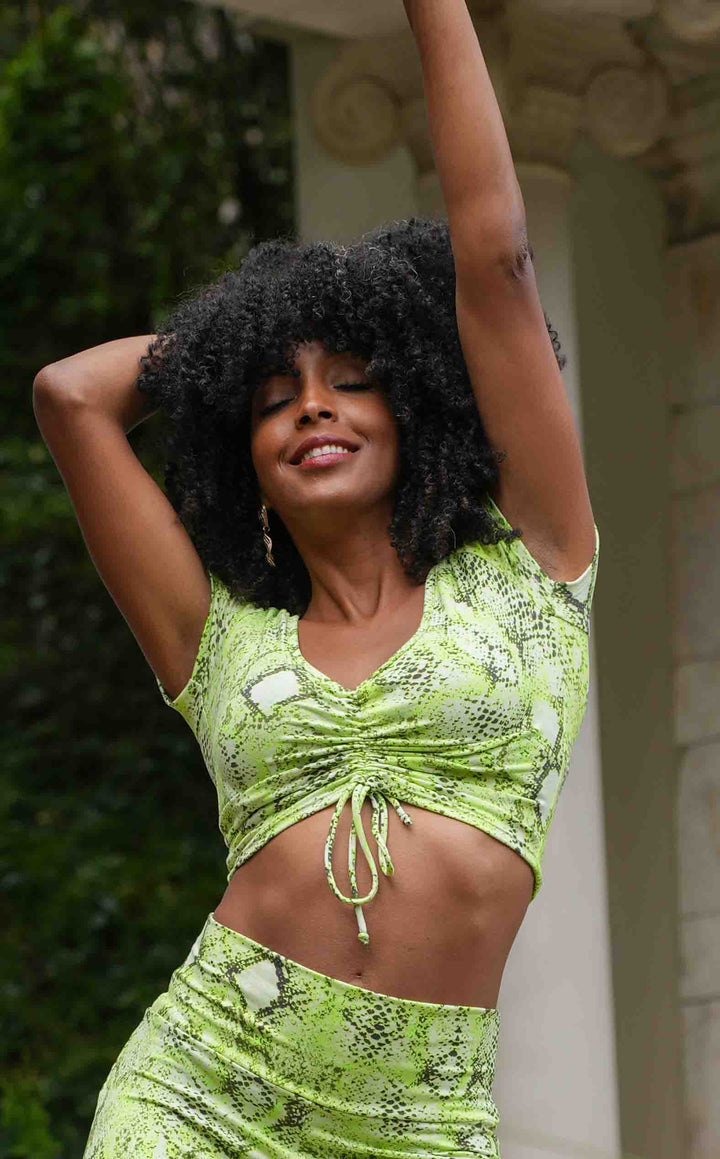 Lime Snake Cinch Top