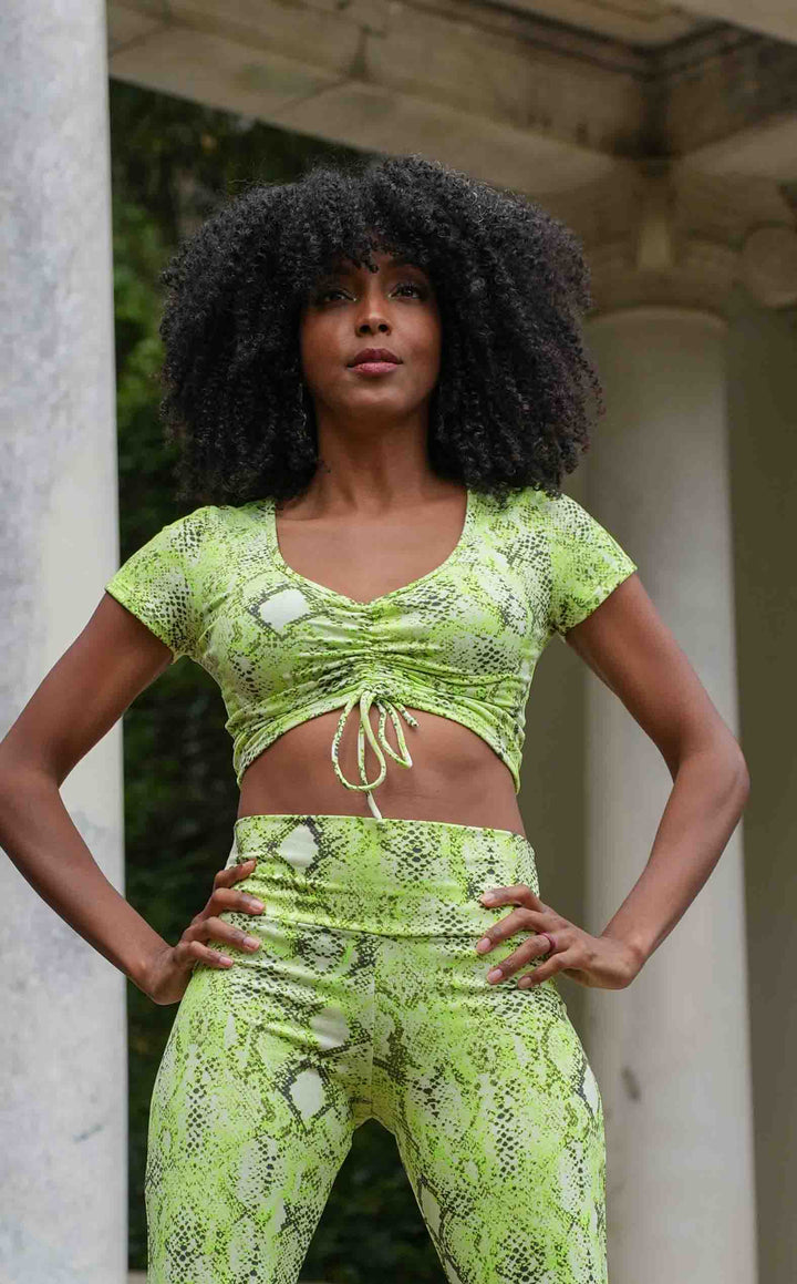 Lime Snake Cinch Top