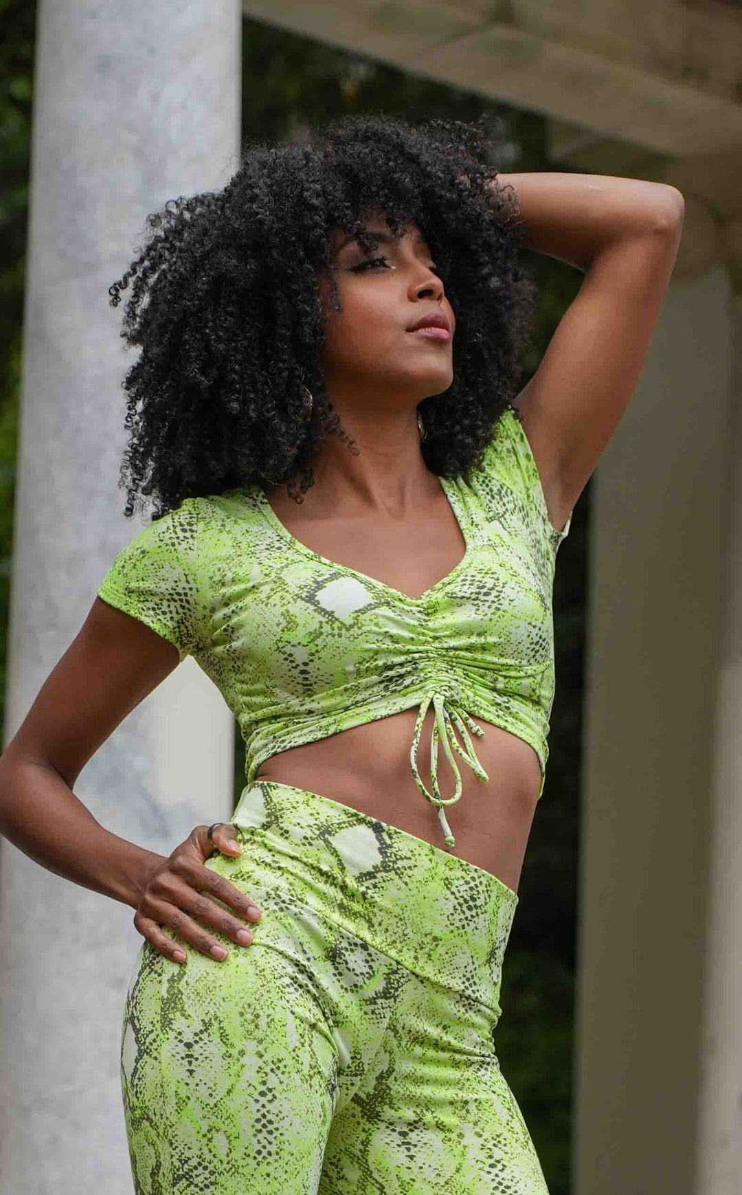 Lime Snake Cinch Top
