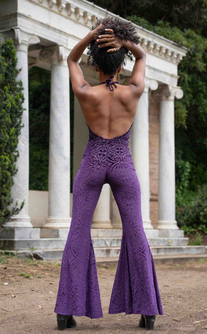 Purple Burnout Velvet Liberty Super Bell Onesie