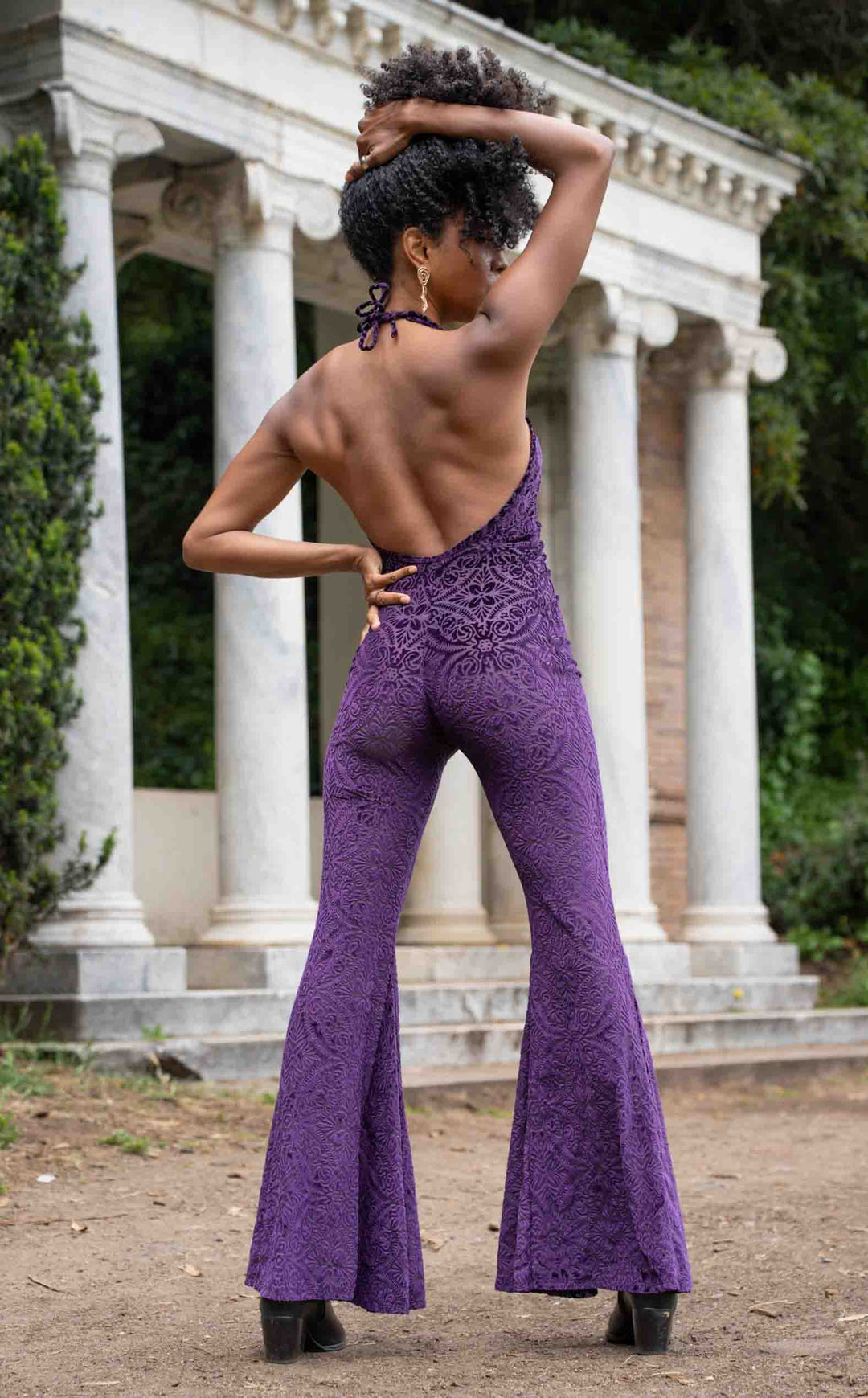 Purple Burnout Velvet Liberty Super Bell Onesie