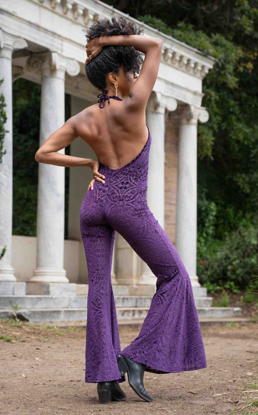 Purple Burnout Velvet Liberty Super Bell Onesie