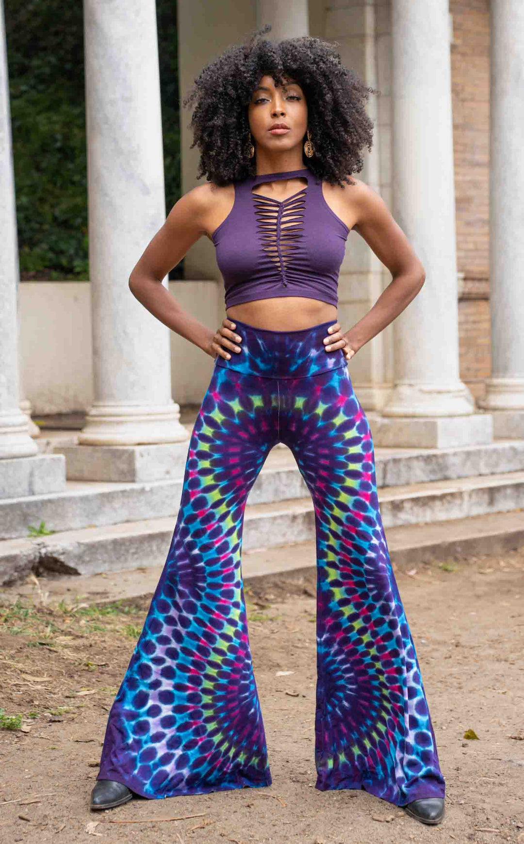 Tie Dye High Waist Big Bell Pants