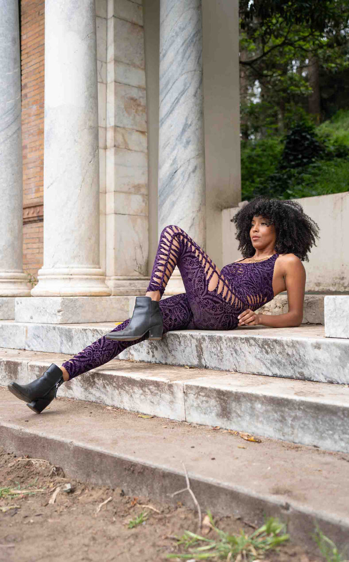 Purple Burnout Panther Ladyhawke Onesie x Sniptease