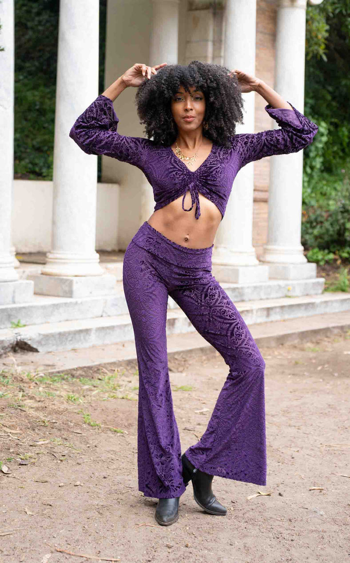 Purple Burnout Velvet Slim Bells