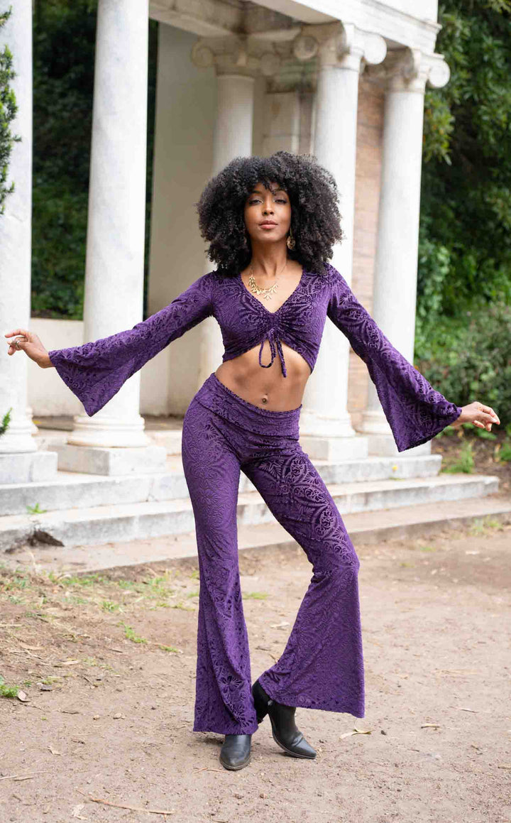Purple Burnout Velvet Slim Bells