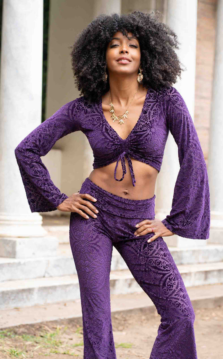 Purple Burnout Velvet Slim Bells