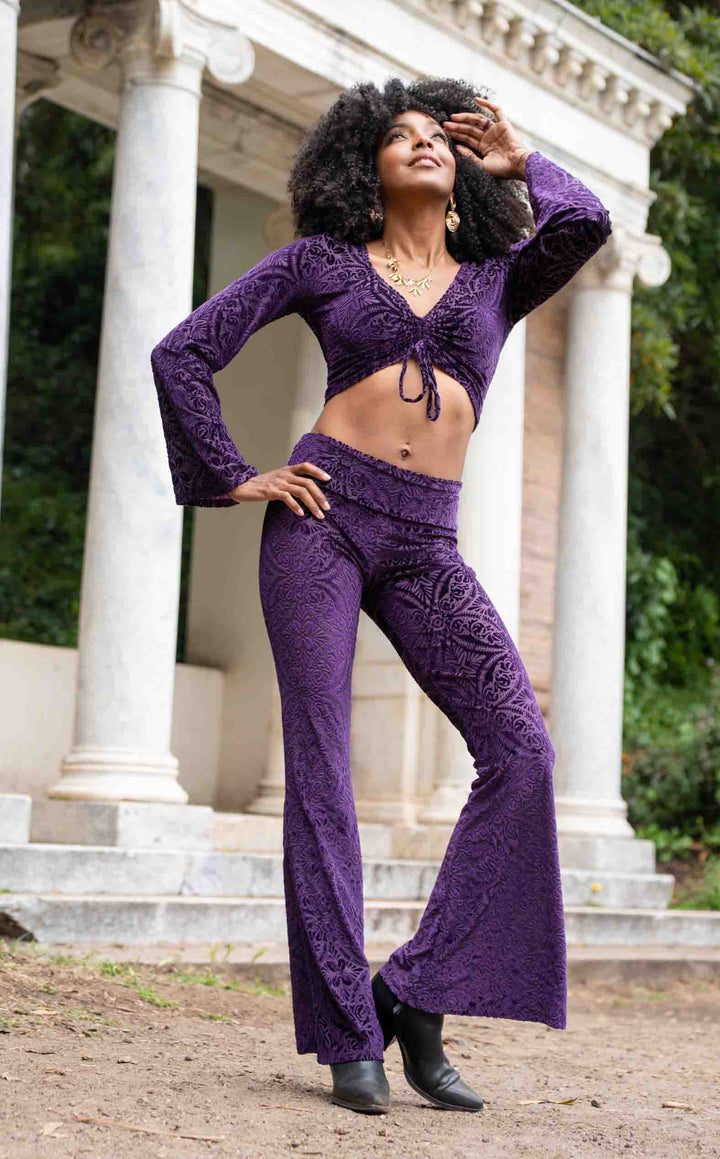 Purple Burnout Velvet Slim Bells