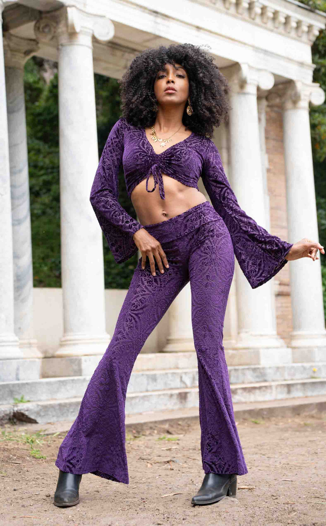 Purple Burnout Velvet Slim Bells
