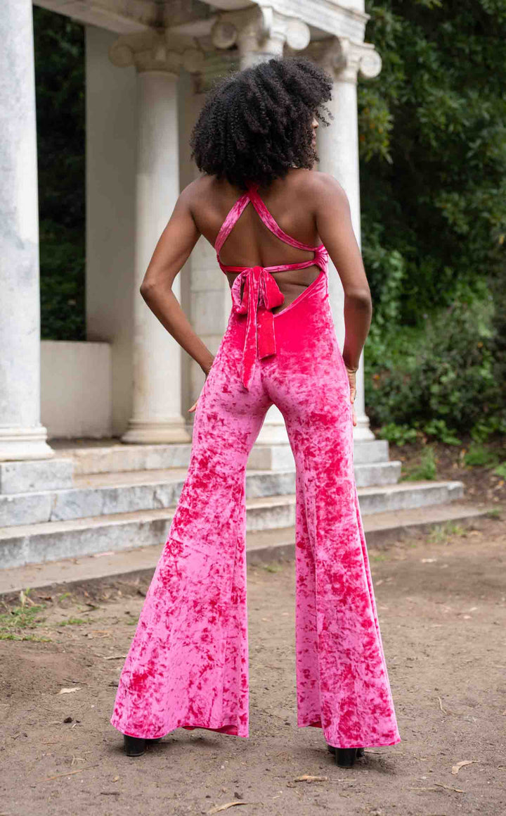 Electric Rose Velvet Tigra Jumpsuit