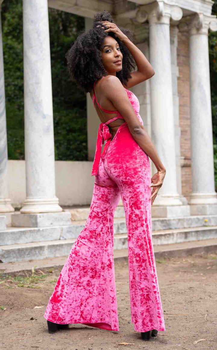 Electric Rose Velvet Tigra Jumpsuit