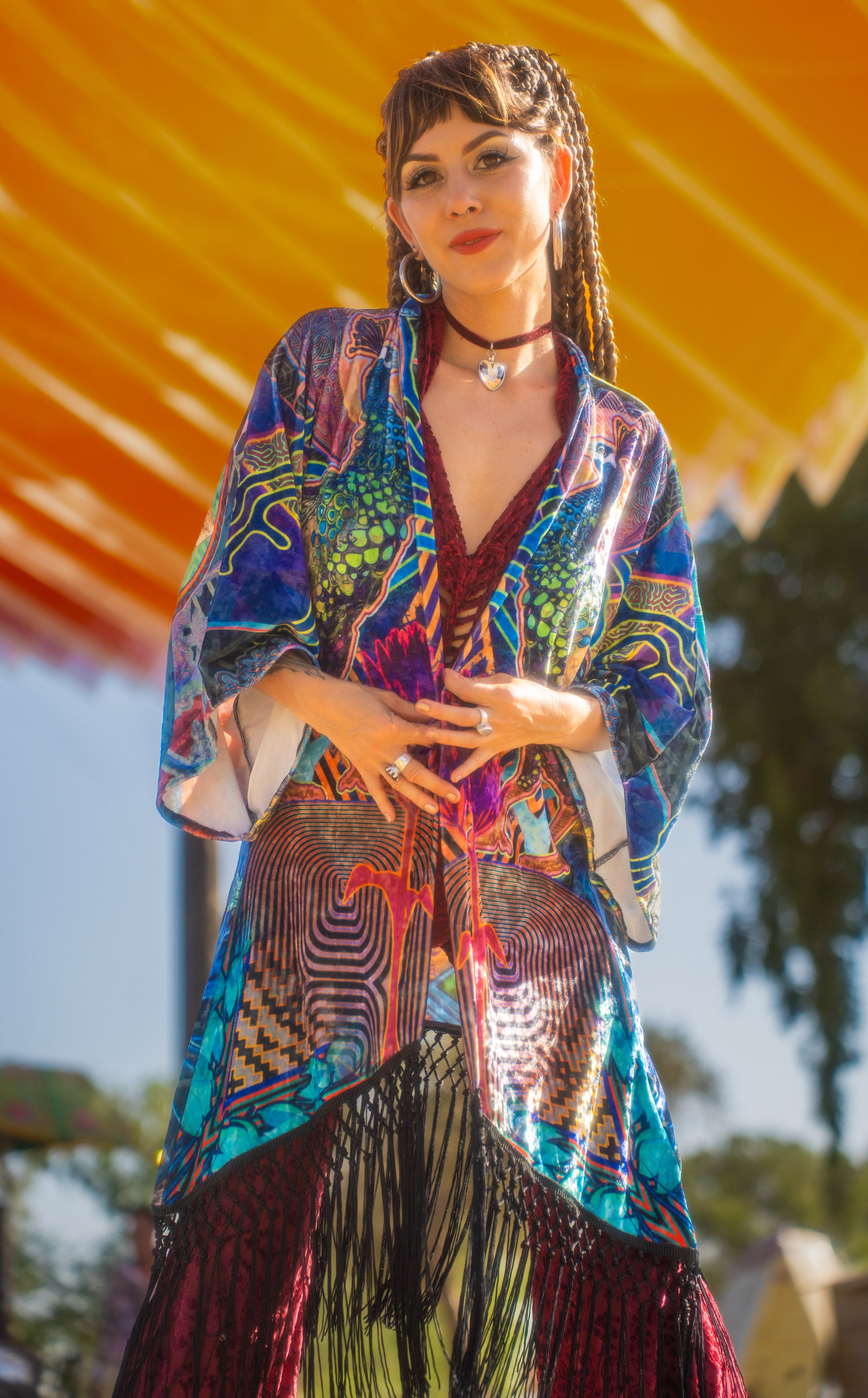 さ*ら様 コヤンイサムチョン モフモフ クラウディちゃん 豪華フリル＆レース仕立 Android Jones Kimono Santa Clara - Warrior Within Designs
