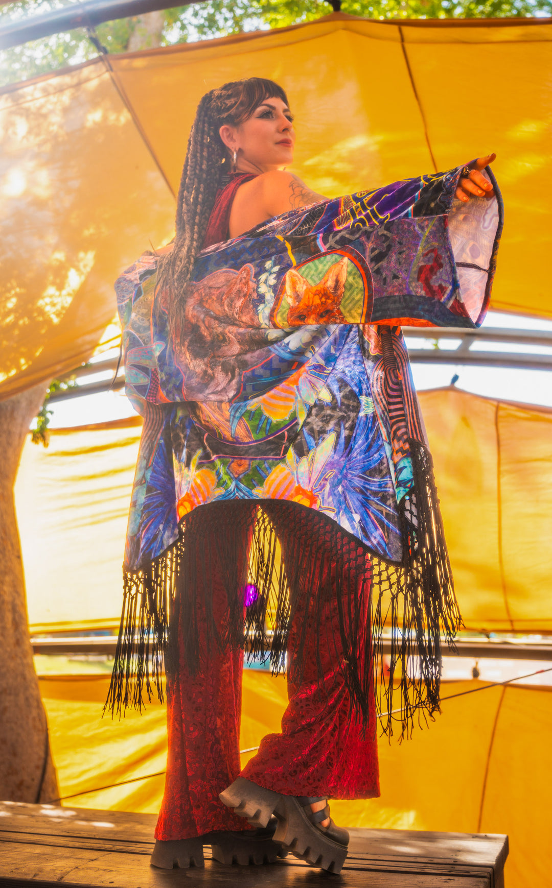 Android Jones Kimono - "Lyons Mural " in VELVET