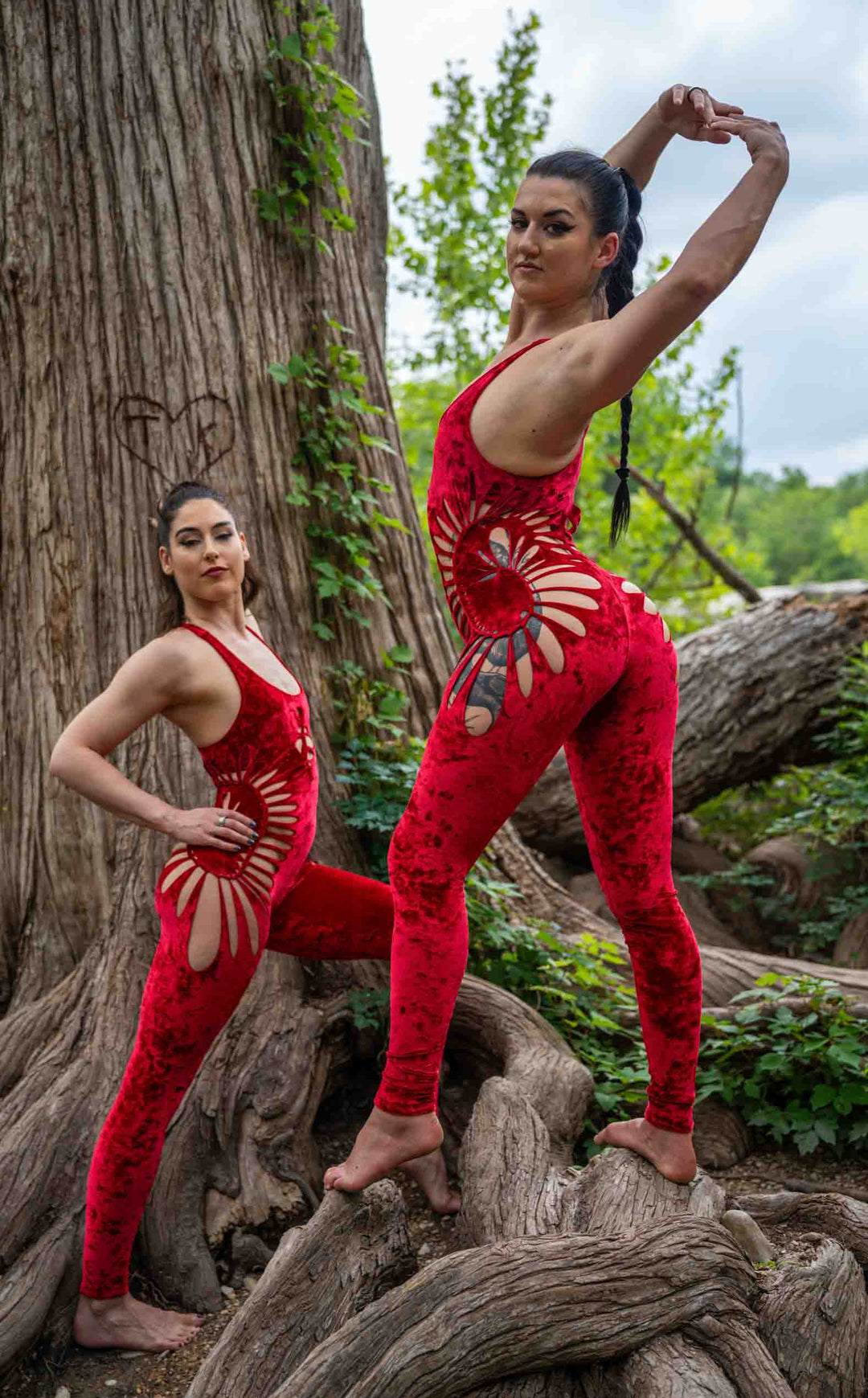 Red Velvet Swirl Cut Panther Ladyhawke Onesie x Sniptease