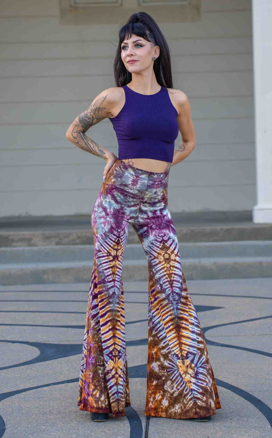 Tie Dye High Waist Big Bell Pants