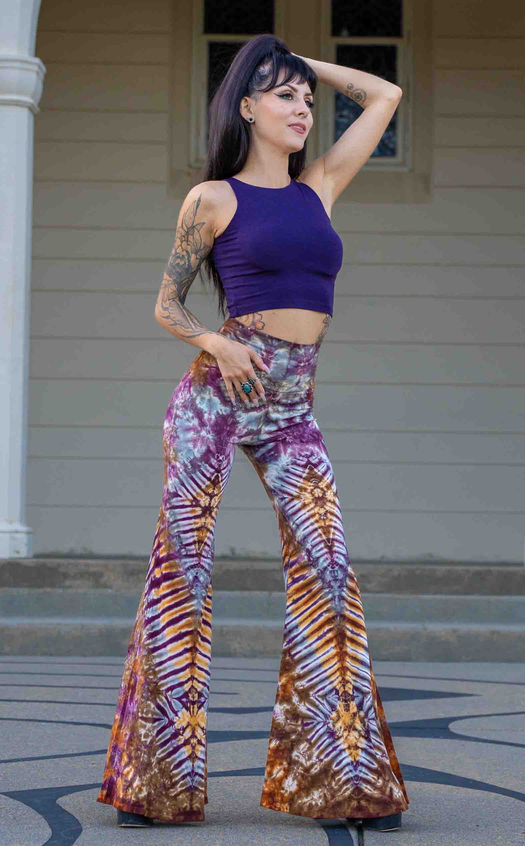 Tie Dye High Waist Big Bell Pants