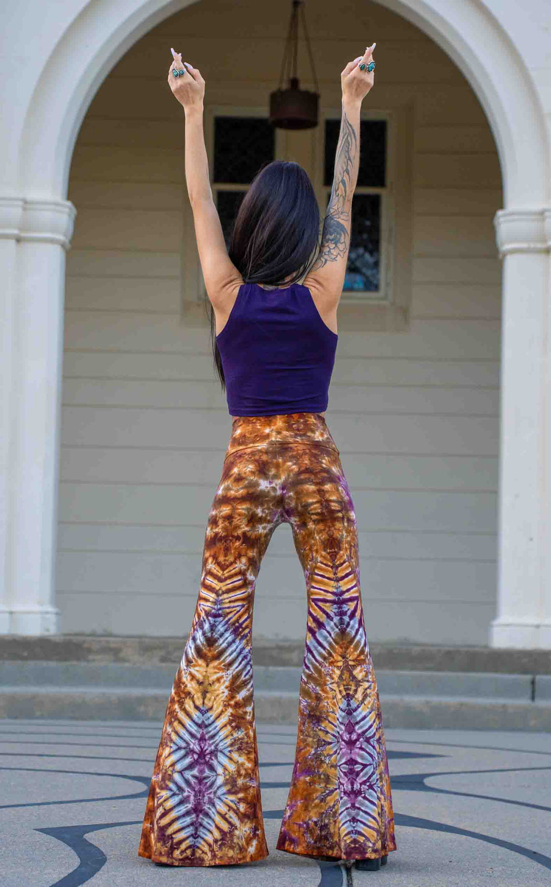 Tie Dye High Waist Big Bell Pants
