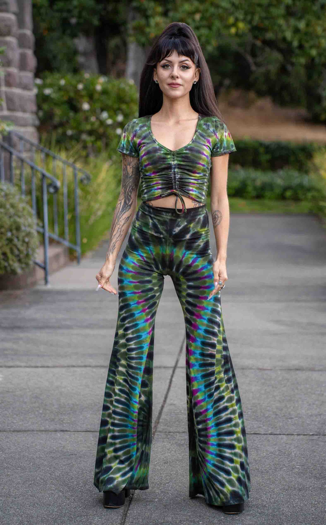 Tie Dye High Waist Big Bell Pants
