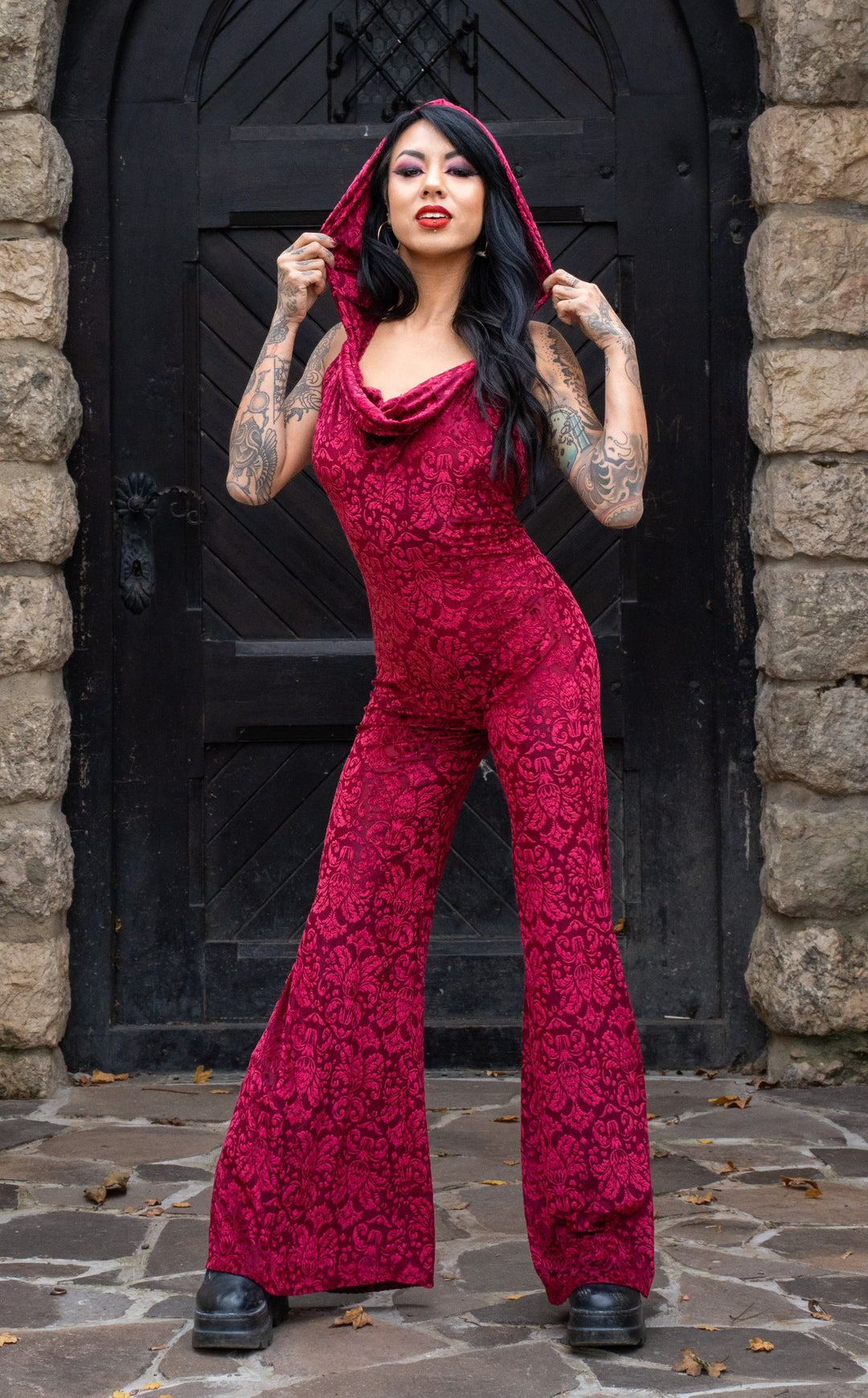 Ruby Burnout Velvet Mystique Onesie