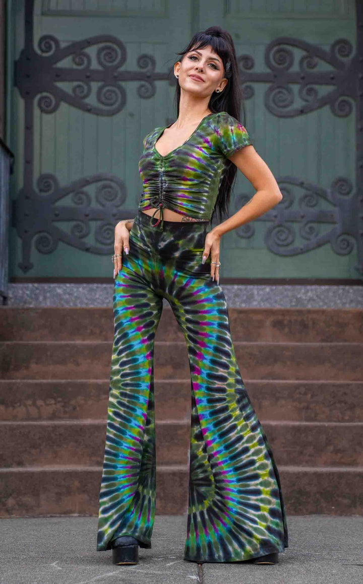 Tie Dye High Waist Big Bell Pants