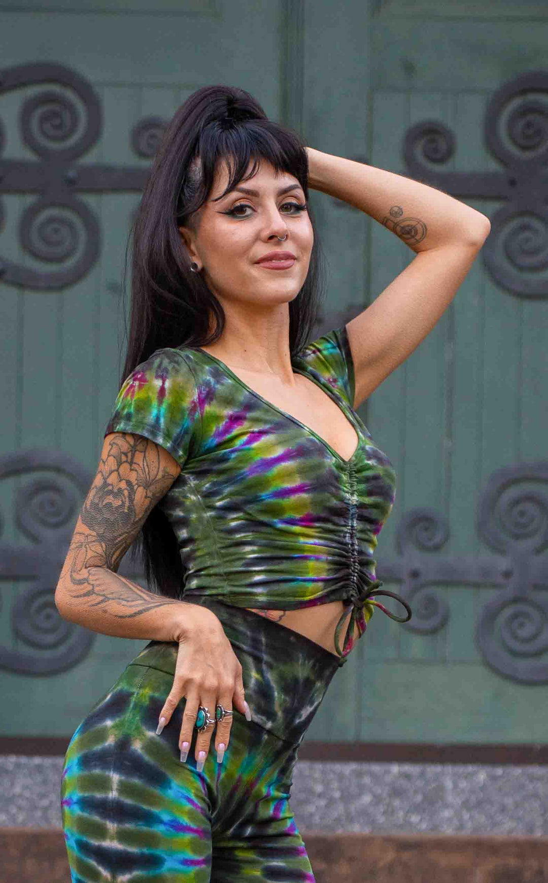 Tie Dye Front Cinch Top