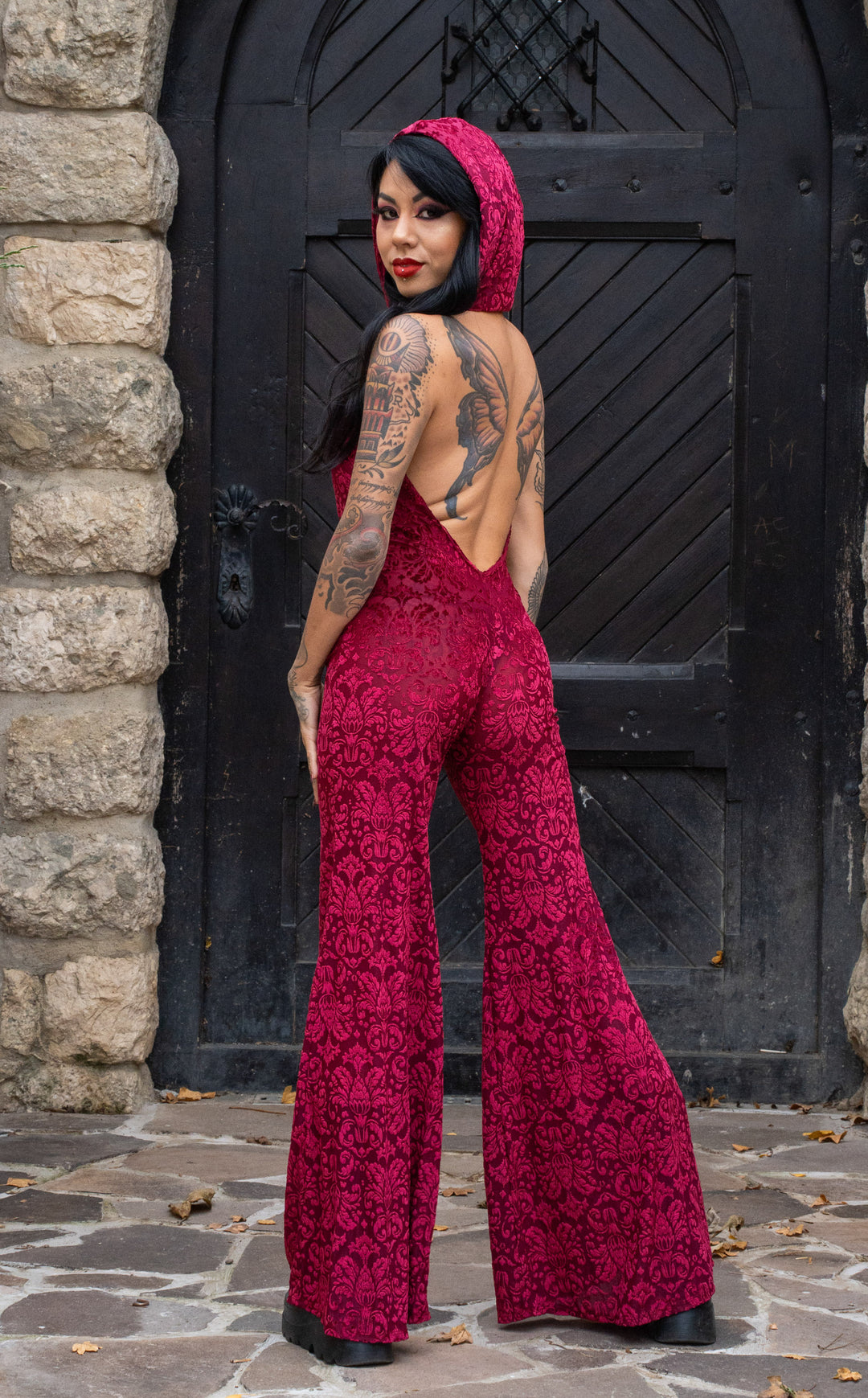 Ruby Burnout Velvet Mystique Onesie