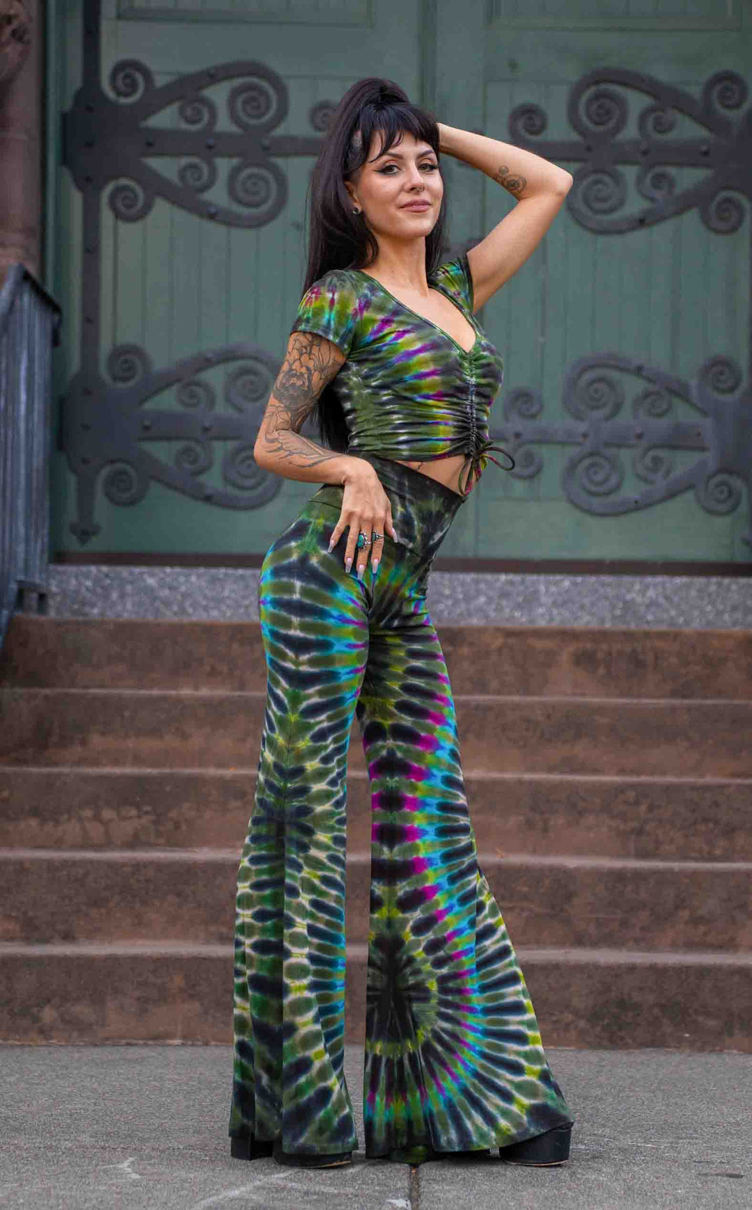 Tie Dye High Waist Big Bell Pants