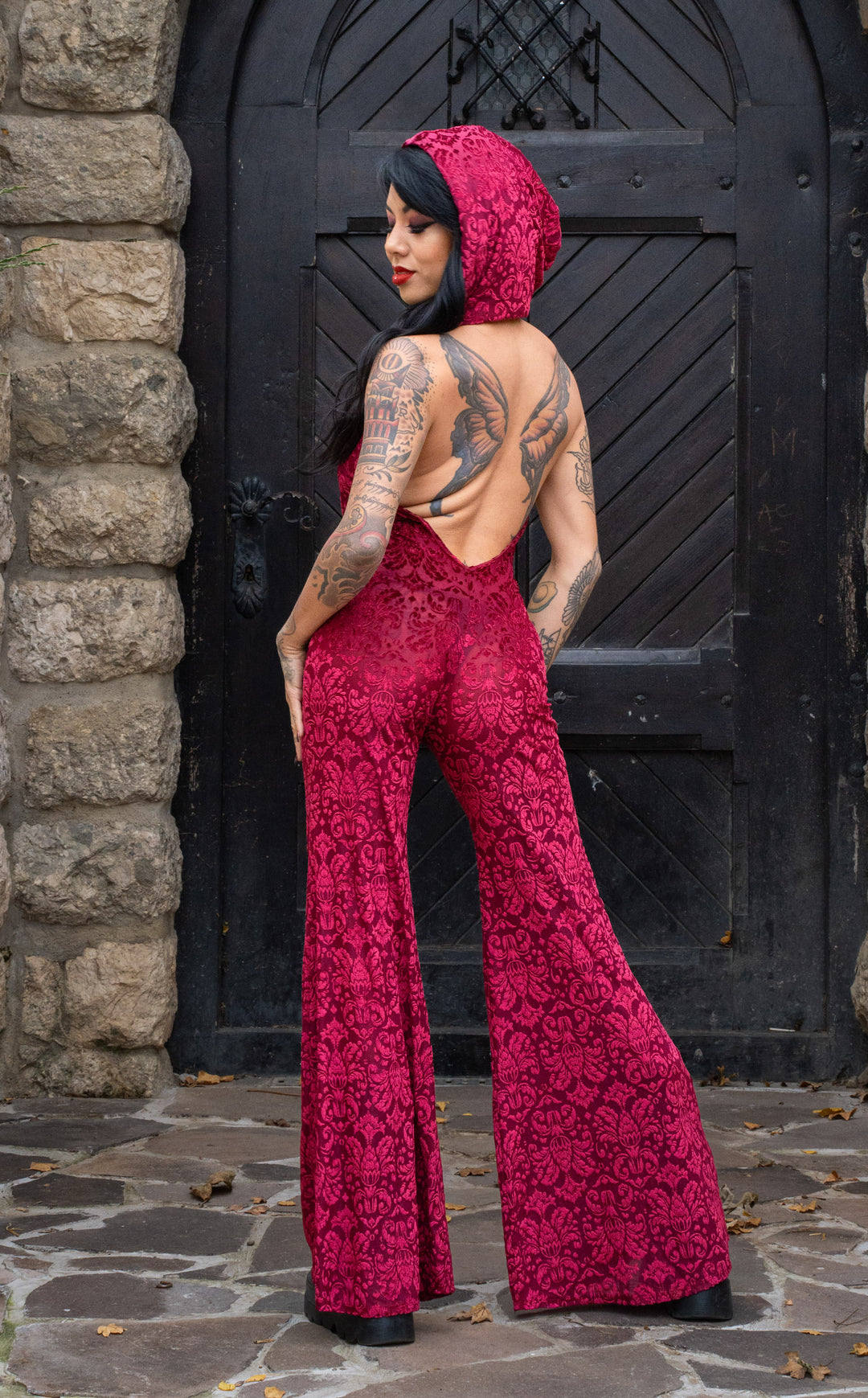 Ruby Burnout Velvet Mystique Onesie