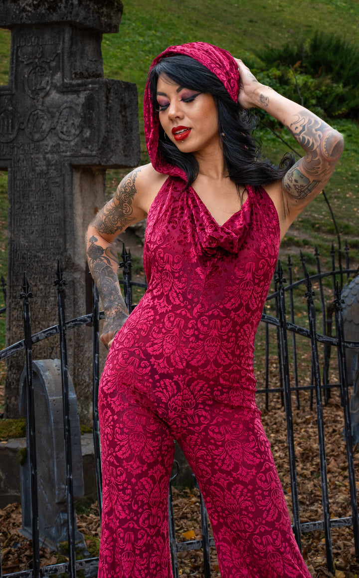Ruby Burnout Velvet Mystique Onesie