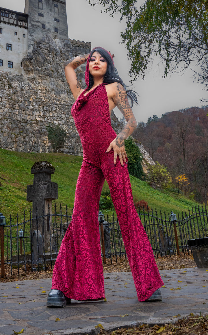Ruby Burnout Velvet Mystique Onesie
