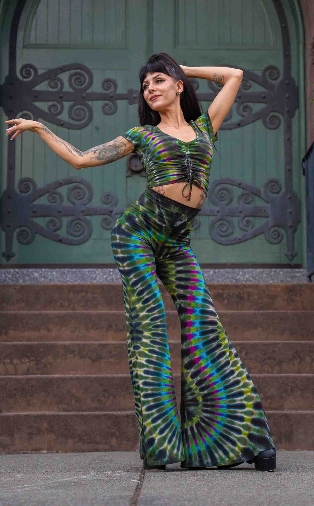 Tie Dye High Waist Big Bell Pants