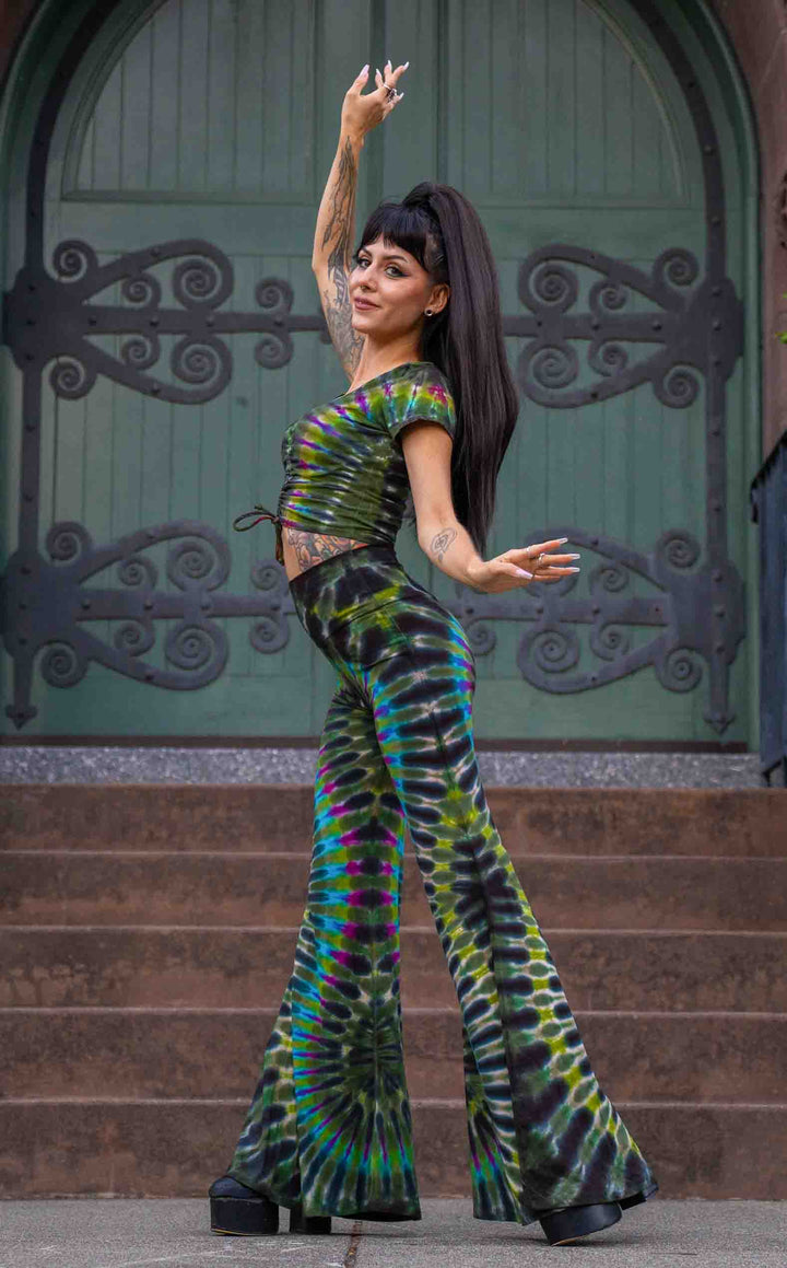 Tie Dye High Waist Big Bell Pants