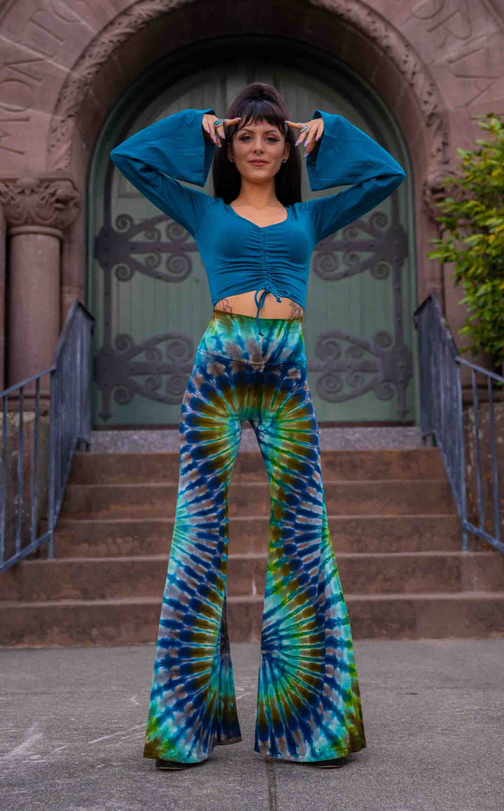 Tie Dye High Waist Big Bell Pants