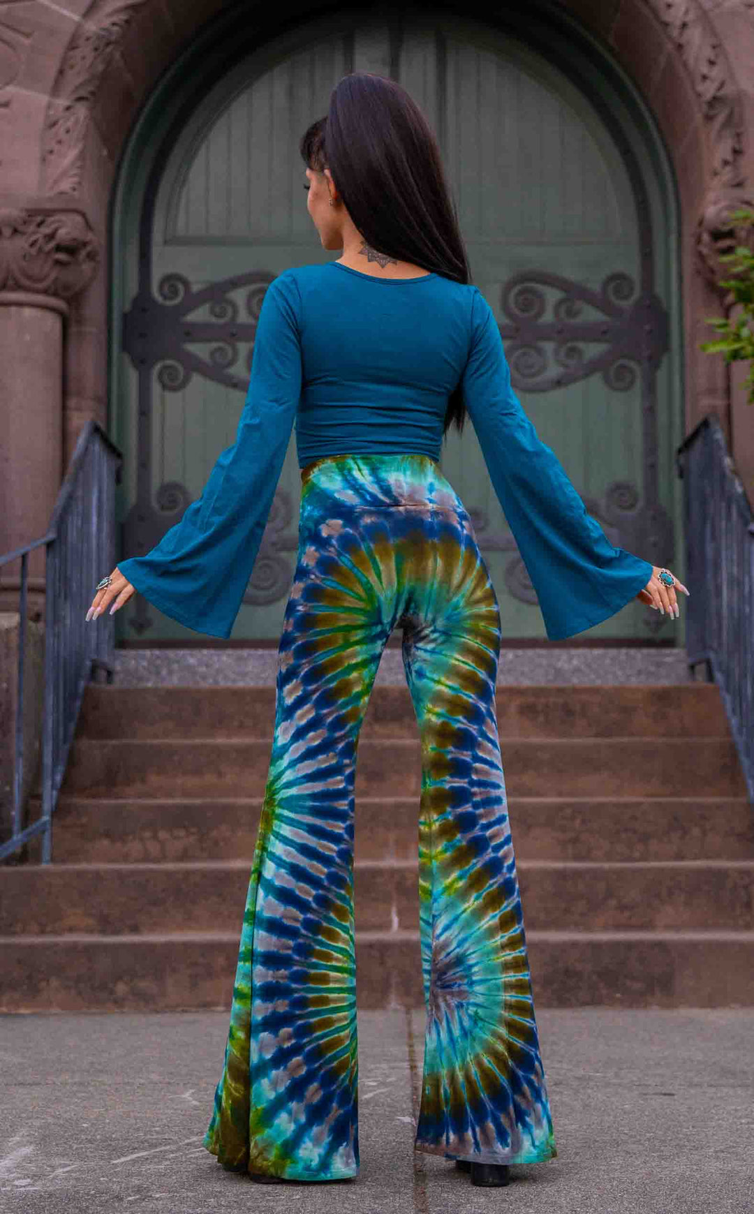 Tie Dye High Waist Big Bell Pants