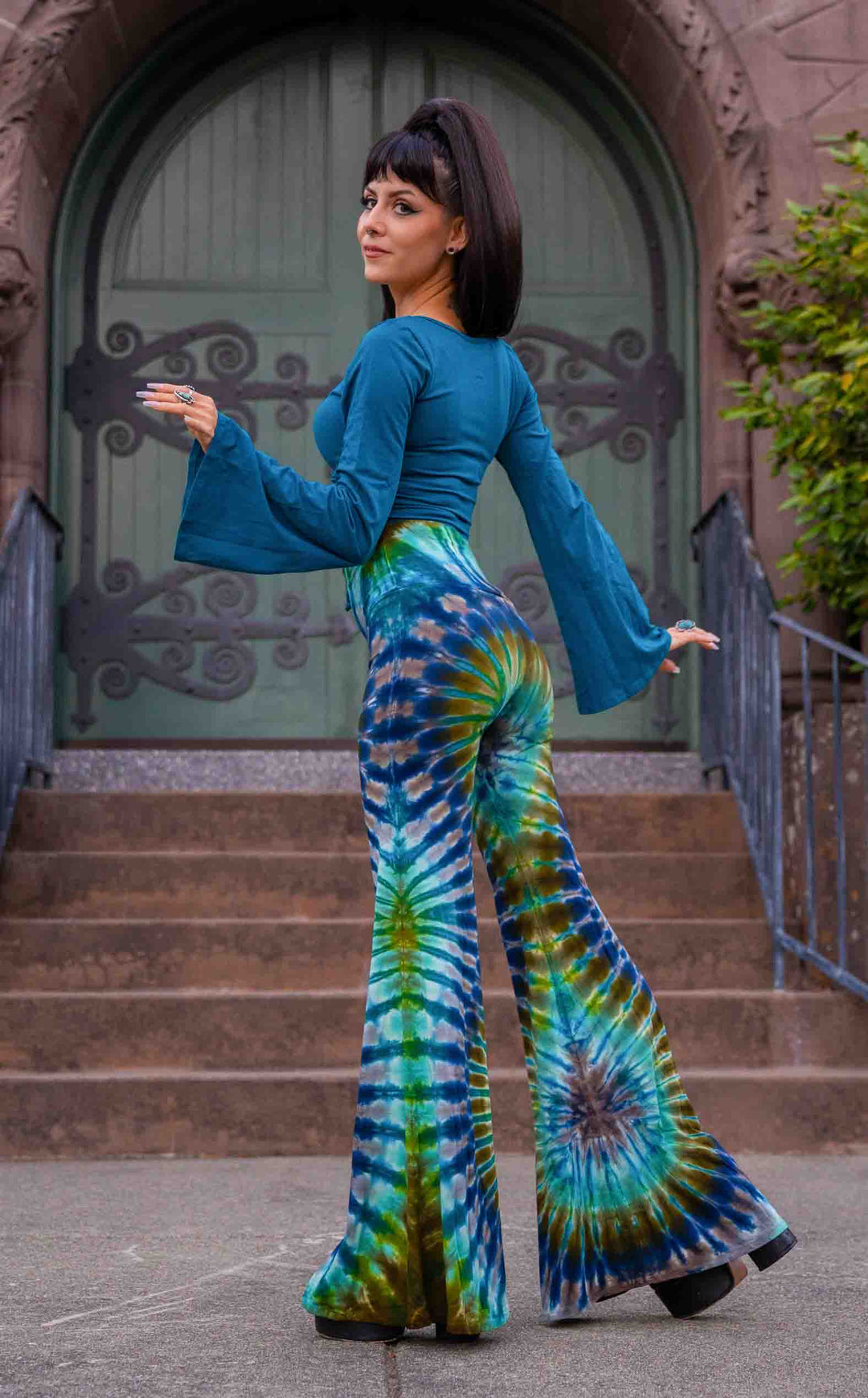 Tie Dye High Waist Big Bell Pants
