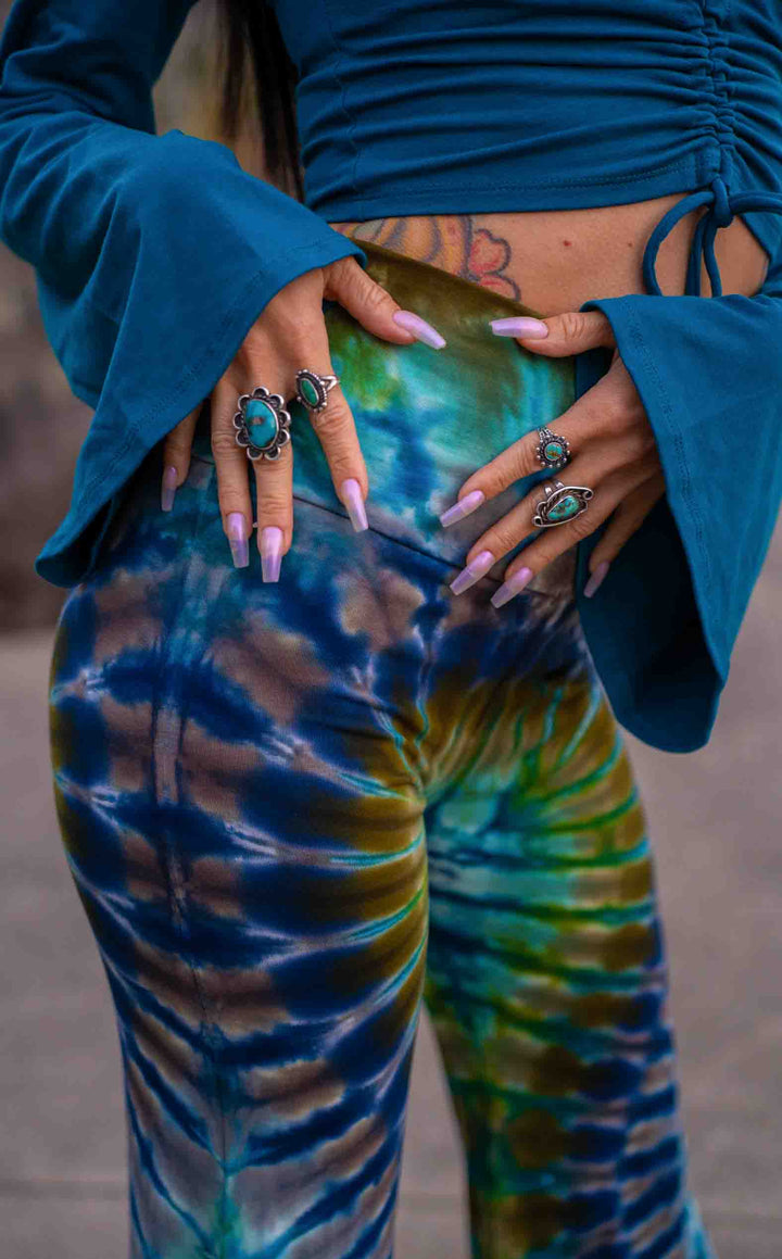 Tie Dye High Waist Big Bell Pants
