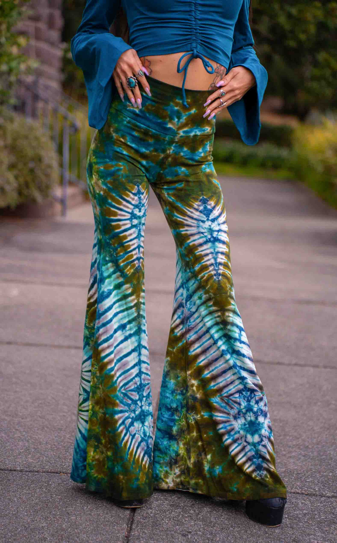 Tie Dye High Waist Big Bell Pants